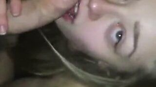 Blonde girl does ass to mouth