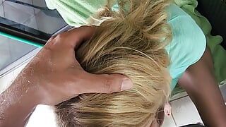 Loving my vacation with hubby! 52 year old hotwife gives blowjob outside to her hubby, and then goes inside to get fucked hard.