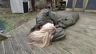 Military sadist and dominant girlfriend together torture an innocent blonde girl.