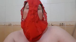 Piia from Estonia in shower