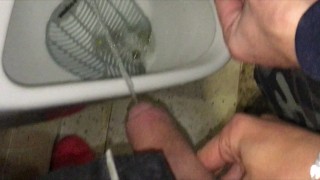 Pissing with my stepbrother at disco urinal