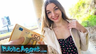 Public Agent – Cute young long haired Ukranian brunette waiting for friends agrees to have sex with a stranger outdoors