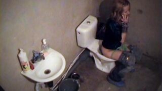 Toilet masturbation on the voyeur cam