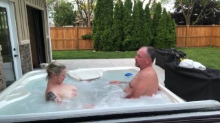 girl Gets Best Oral Sex From Dad’s Best Friend In Hot Tub